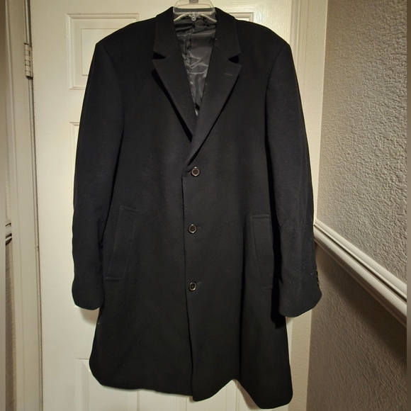 Calvin Klein Other - Mens Calvin Klein Black Wool Cashmere Blend 3/4 Coat 44L Overcoat